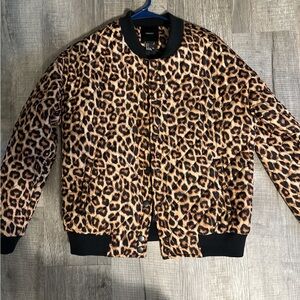 Leopard Print Bomber Jacket